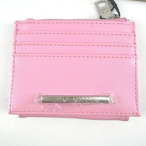 Steve Madden NWT Hayden Wallet pink Logo zipper pocket - Picture 7 of 7